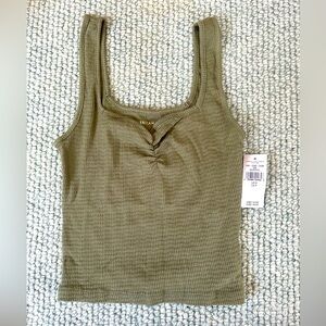American Eagle Green Tank Top with Scrunch